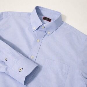 UNTUCKit Mens Medium Blue Wrinkle Free Cotton Button Down Shirt M oxford dress